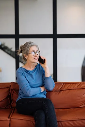 older women on the phone 